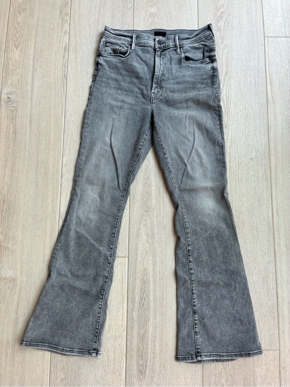 MOTHER Gray Flare Jeans - Washed Mid Rise